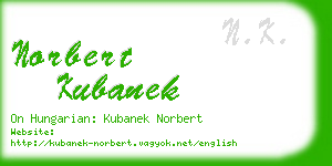 norbert kubanek business card